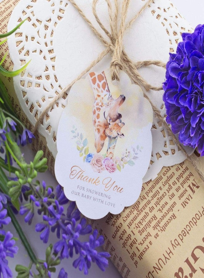 Summer-Ray.com Summer-Ray 50pcs Giraffes Thank You for Showering Our Baby with Love Baby Shower Thank You Tags Favor Tags - Image 3